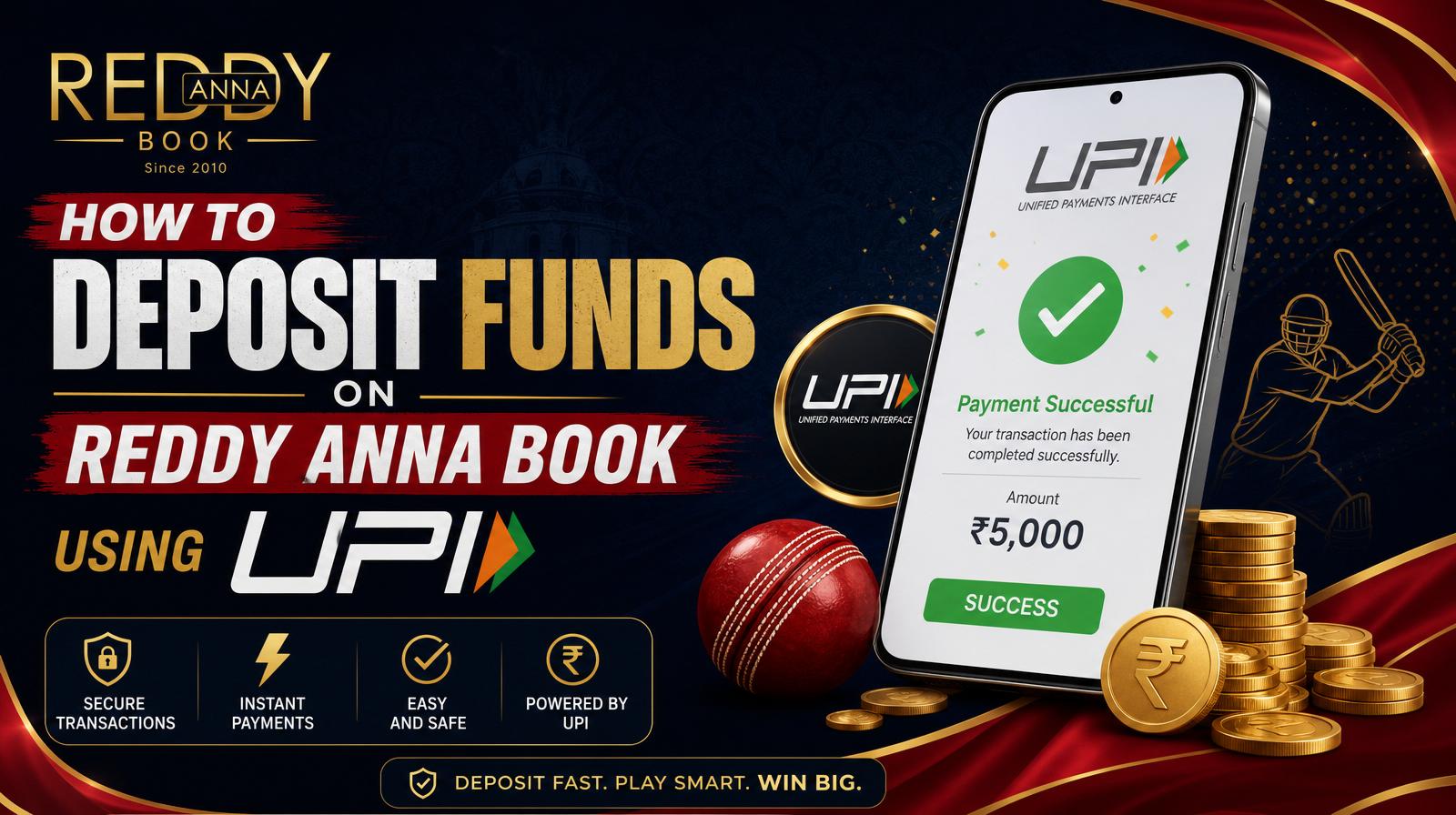 How to Deposit Funds on Reddy Anna Book Using UPI