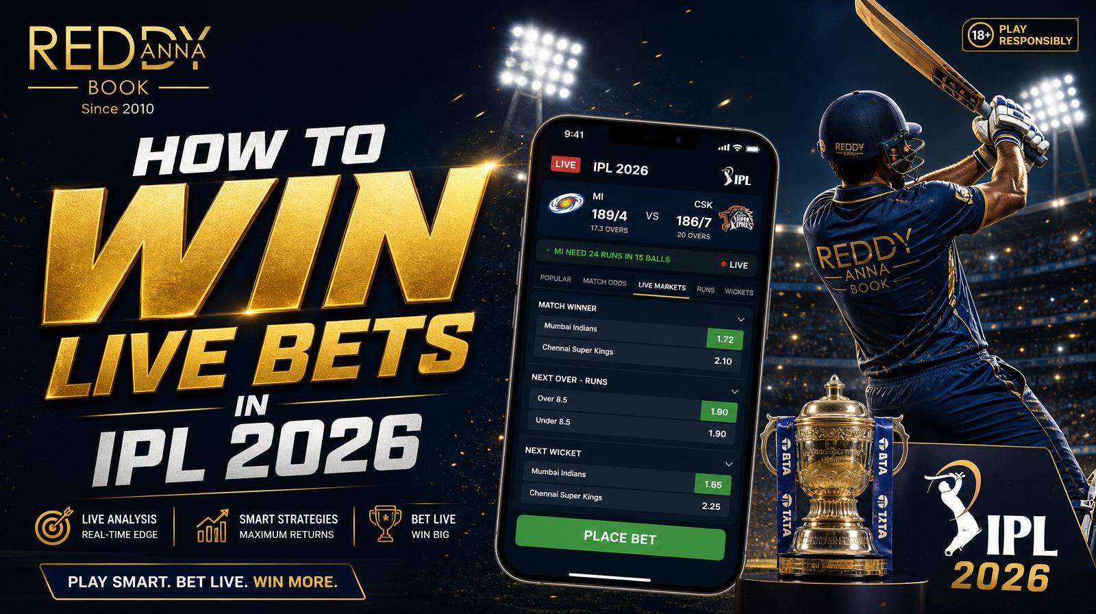 How to Win Live Bets in IPL 2026 on Reddy Anna