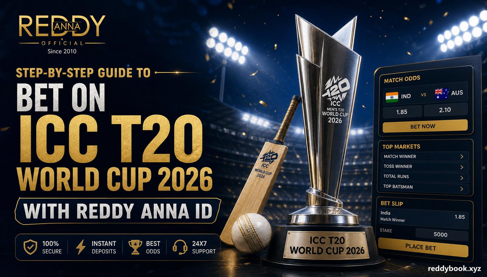 Step-by-Step Guide to Bet on ICC T20 World Cup 2026 with Reddy Anna ID