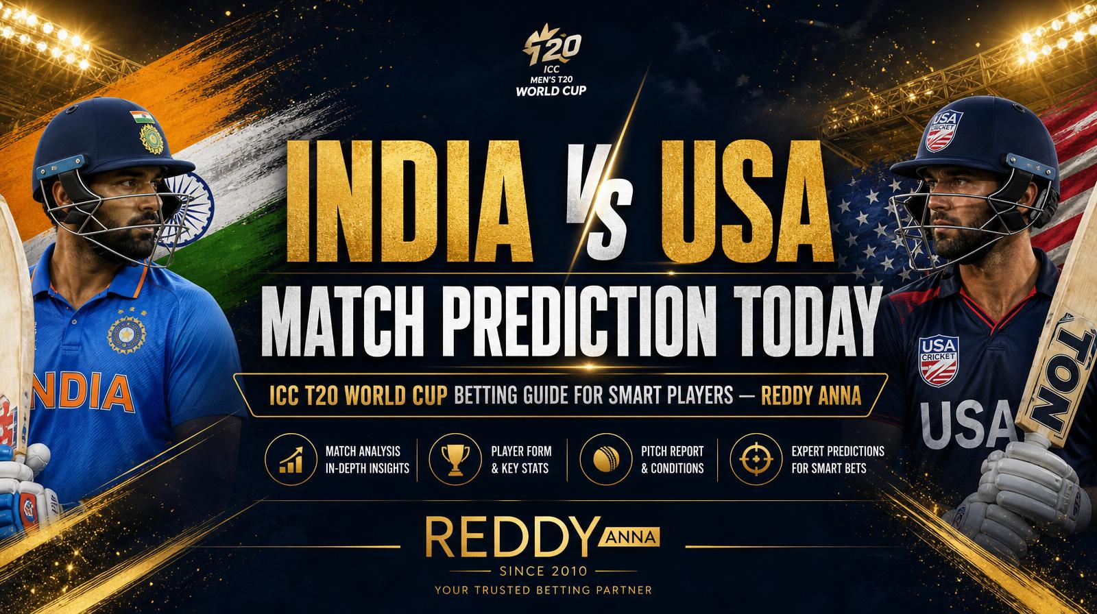 India vs USA Match Prediction Today: ICC T20 World Cup Betting Guide for Smart Players Reddy Anna