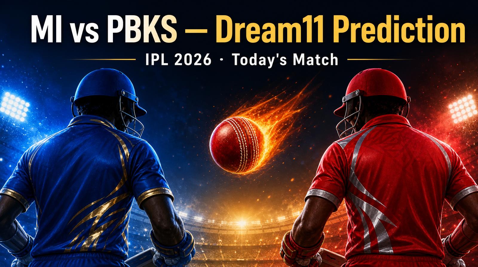 MI vs PBKS Dream11 Prediction — Today's Match IPL 2026