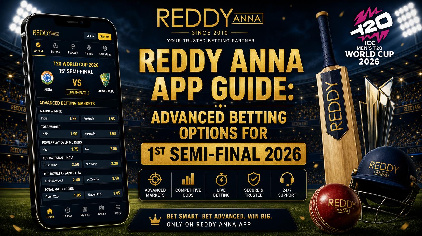 Reddy Anna App Guide: Advanced Betting Options for 1st Semi-Final 2026
