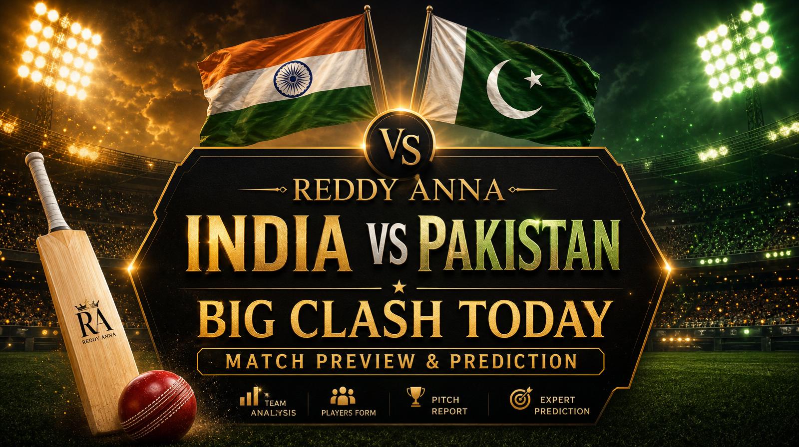 Reddy Anna India vs Pakistan Big Clash Today – Match Preview & Prediction