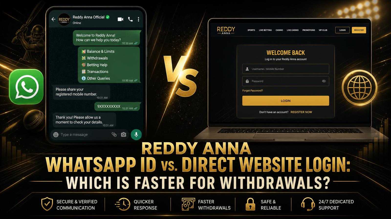 Reddy Anna WhatsApp ID vs. Direct Website Login: Which Is Faster for Withdrawals?