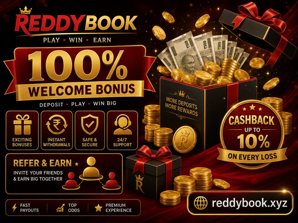 Reddybook bonuses and promotions — welcome bonus, cashback, loyalty and referral rewards